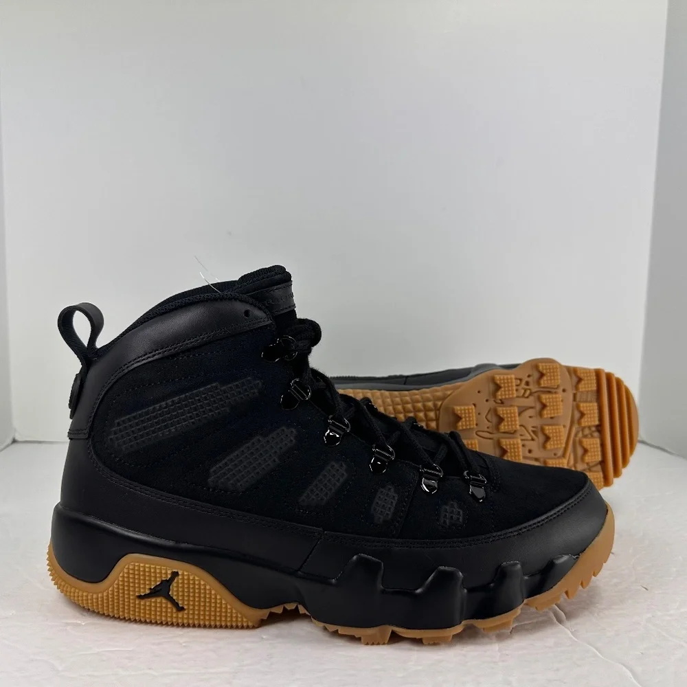 Nike Air Jordan 9 Retro Boots Shoes - Black/ Gum Light Brown (AR4491-025) New - Picture 6 of 13